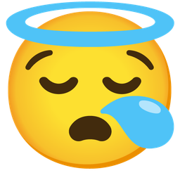smiling face with halo and sleepy face