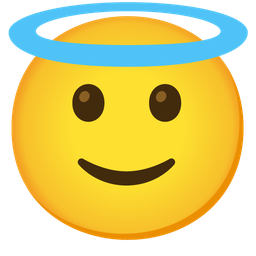 Smiling face with halo and Slightly smiling face