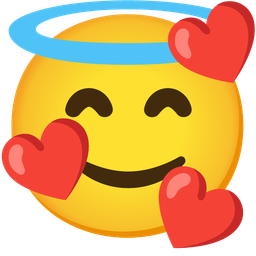 Smiling face with halo and Smiling face with hearts