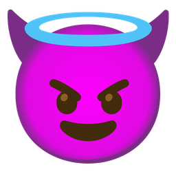 smiling face with halo and smiling face with horns