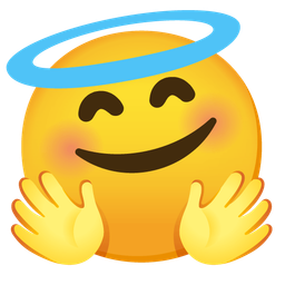 Smiling face with halo and Smiling face with open hands