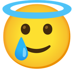 Smiling face with halo and Smiling face with tear
