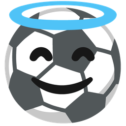 smiling face with halo and soccer ball