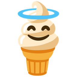 smiling face with halo and soft ice cream