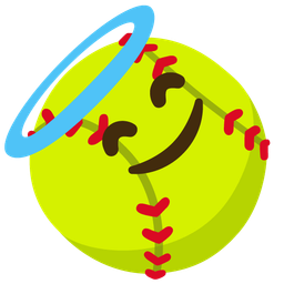 smiling face with halo and softball