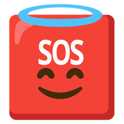 smiling face with halo and SOS button