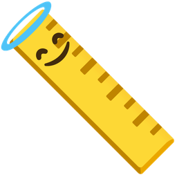 smiling face with halo and straight ruler