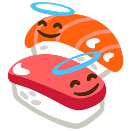 smiling face with halo and sushi
