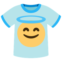 smiling face with halo and t-shirt