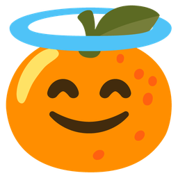 smiling face with halo and tangerine