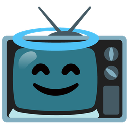 smiling face with halo and television