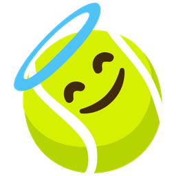 smiling face with halo and tennis