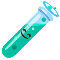 smiling face with halo and test tube