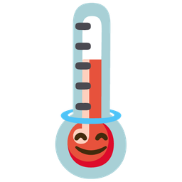 smiling face with halo and thermometer