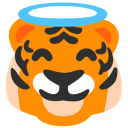 smiling face with halo and tiger face