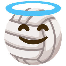 smiling face with halo and volleyball