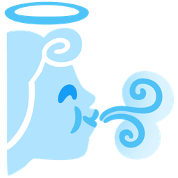 smiling face with halo and wind face