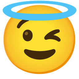 Smiling face with halo and Winking face