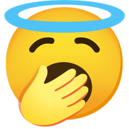 smiling face with halo and yawning face