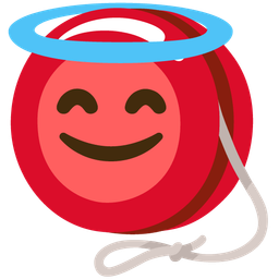 smiling face with halo and yo-yo