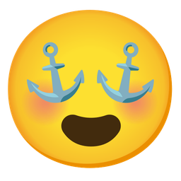 smiling face with heart-eyes and anchor
