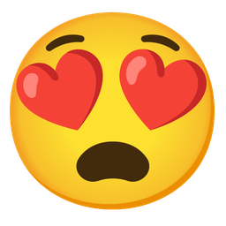 smiling face with heart-eyes and anguished face