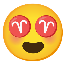 smiling face with heart-eyes and Aries