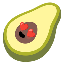 smiling face with heart-eyes and avocado