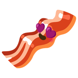 smiling face with heart-eyes and bacon