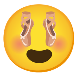 smiling face with heart-eyes and ballet shoes