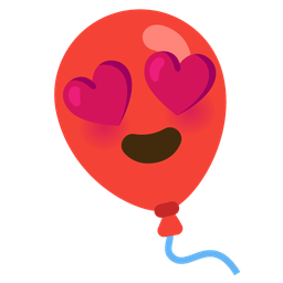 smiling face with heart-eyes and balloon