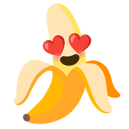 smiling face with heart-eyes and banana
