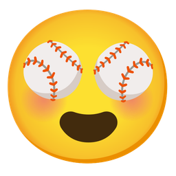 smiling face with heart-eyes and baseball