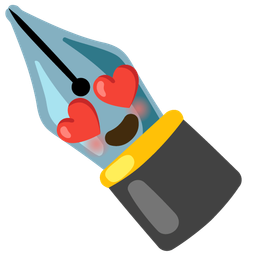 smiling face with heart-eyes and black nib