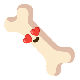 smiling face with heart-eyes and bone