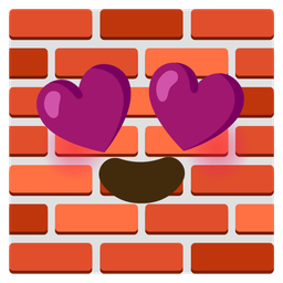 smiling face with heart-eyes and brick