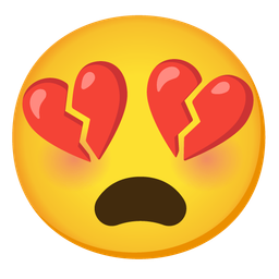 smiling face with heart-eyes and broken heart
