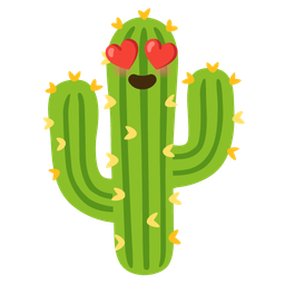 smiling face with heart-eyes and cactus