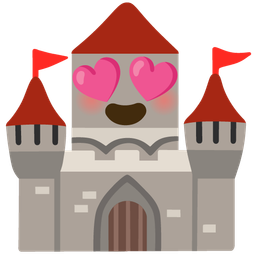 smiling face with heart-eyes and castle