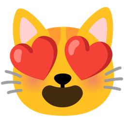 smiling face with heart-eyes and cat face
