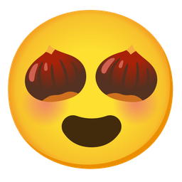 smiling face with heart-eyes and chestnut