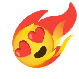 smiling face with heart-eyes and comet