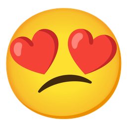 smiling face with heart-eyes and confused face