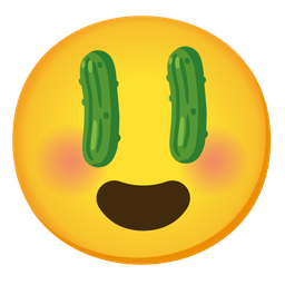 smiling face with heart-eyes and cucumber