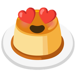 smiling face with heart-eyes and custard