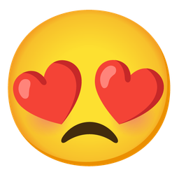 smiling face with heart-eyes and disappointed face