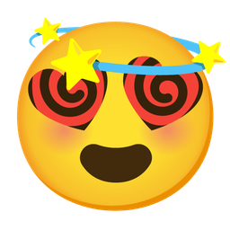 smiling face with heart-eyes and dizzy