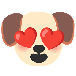 smiling face with heart-eyes and dog face