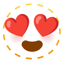 smiling face with heart-eyes and dotted line face