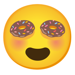 smiling face with heart-eyes and doughnut
